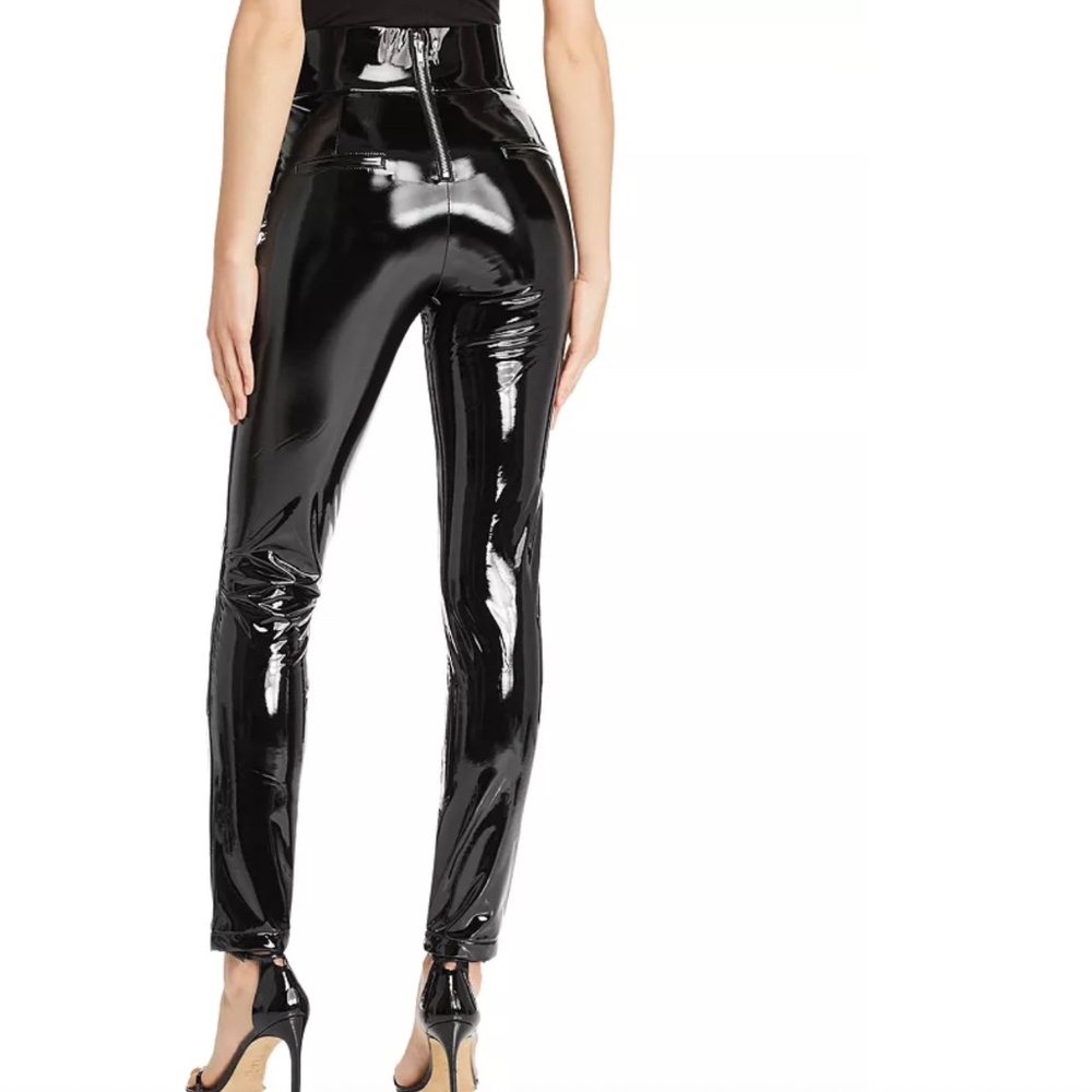 Tiger Mist Back It Up Black Faux Leather Pants Patent Stretch Shiny Hourglass XS